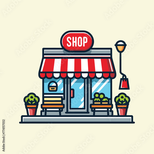 create a shop logo vector icon design-001