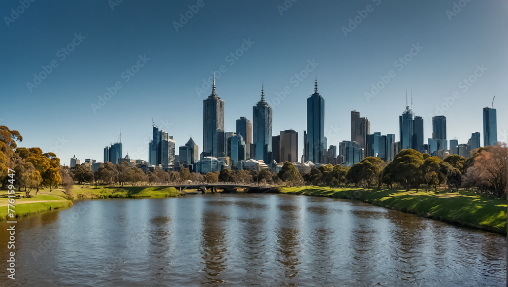 Magnificent panorama of Melbourne Australia