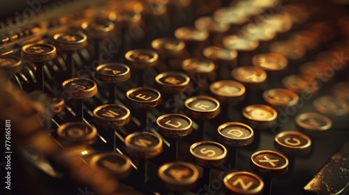 Close-up of Vintage Typewriter Keys