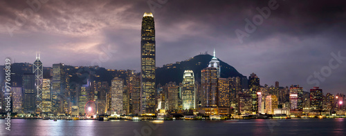 China, Hong Kong, Island panorama dusk