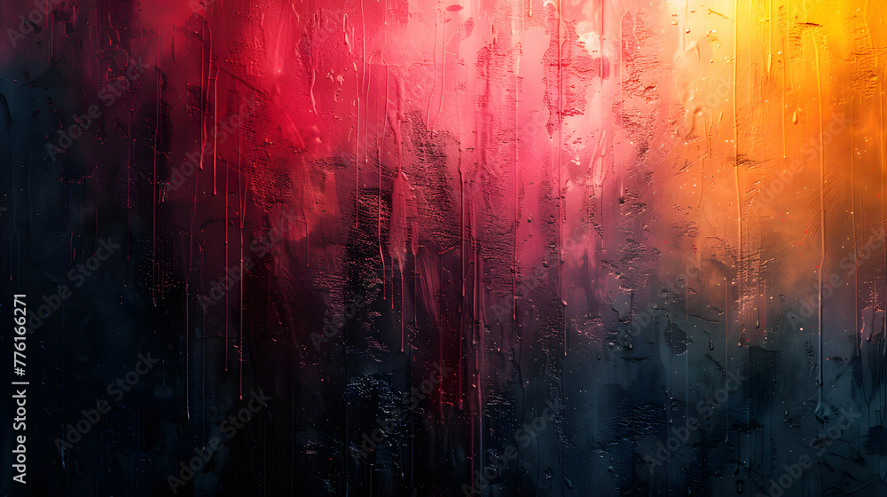The background of the aged and colorful grunge texture provides a sharp contrast.