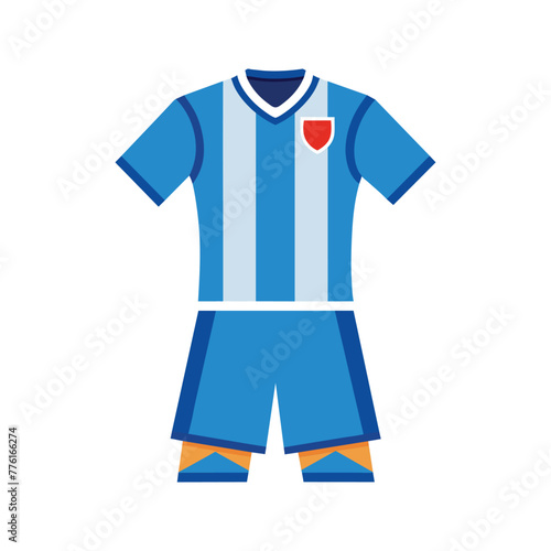 Realistic soccer uniform on white background