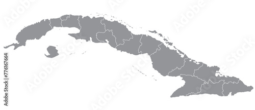 Outline of the map of Cuba with regions