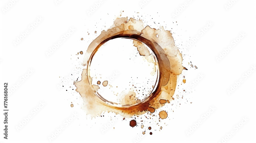 Coffee stains isolated over white background. Coffee stains isolated over white background.