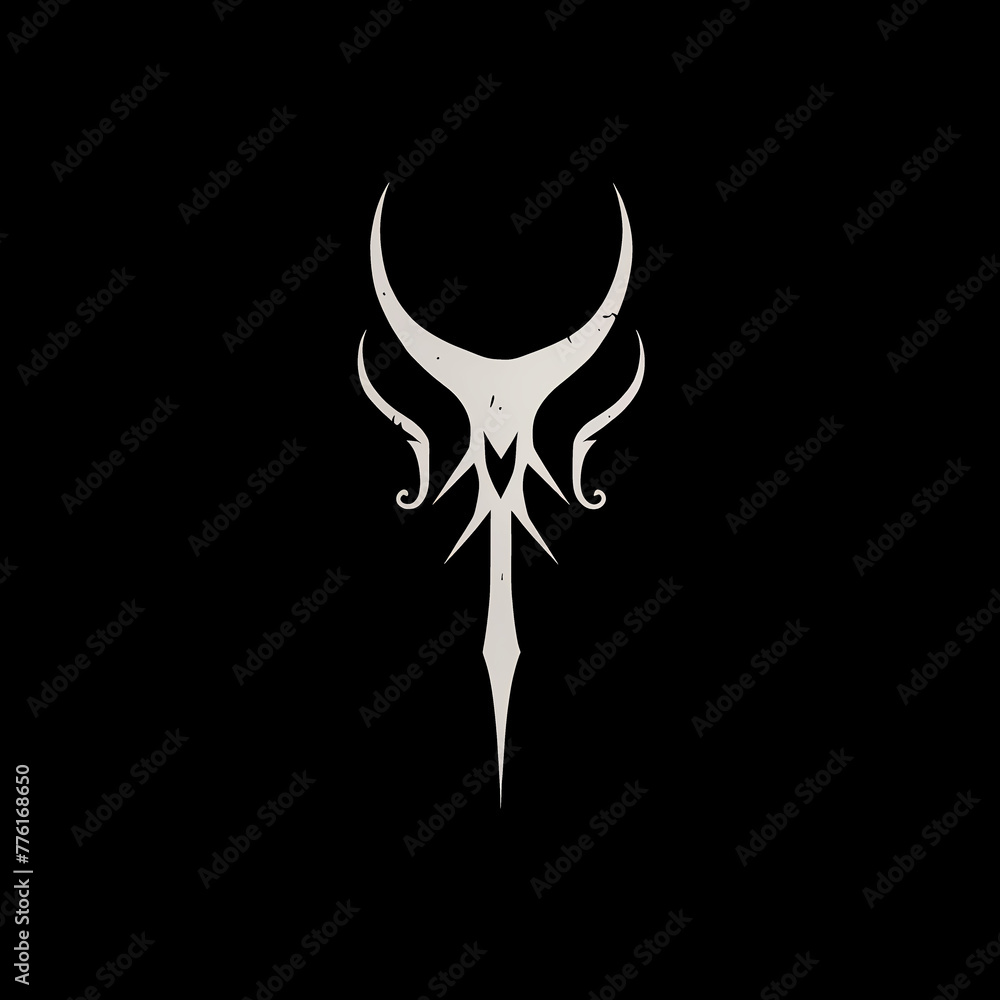 White Science Fiction Fantasy Insignia on a Black Background White Science Fiction Fantasy Insignia on a Black Background
