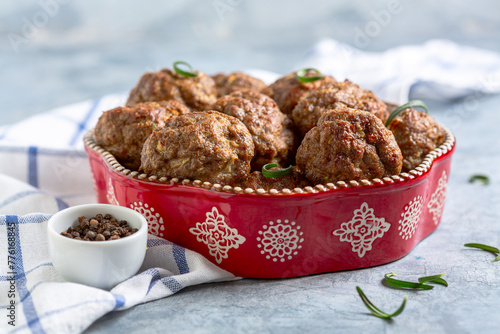 Meat cutlets baked in the oven.