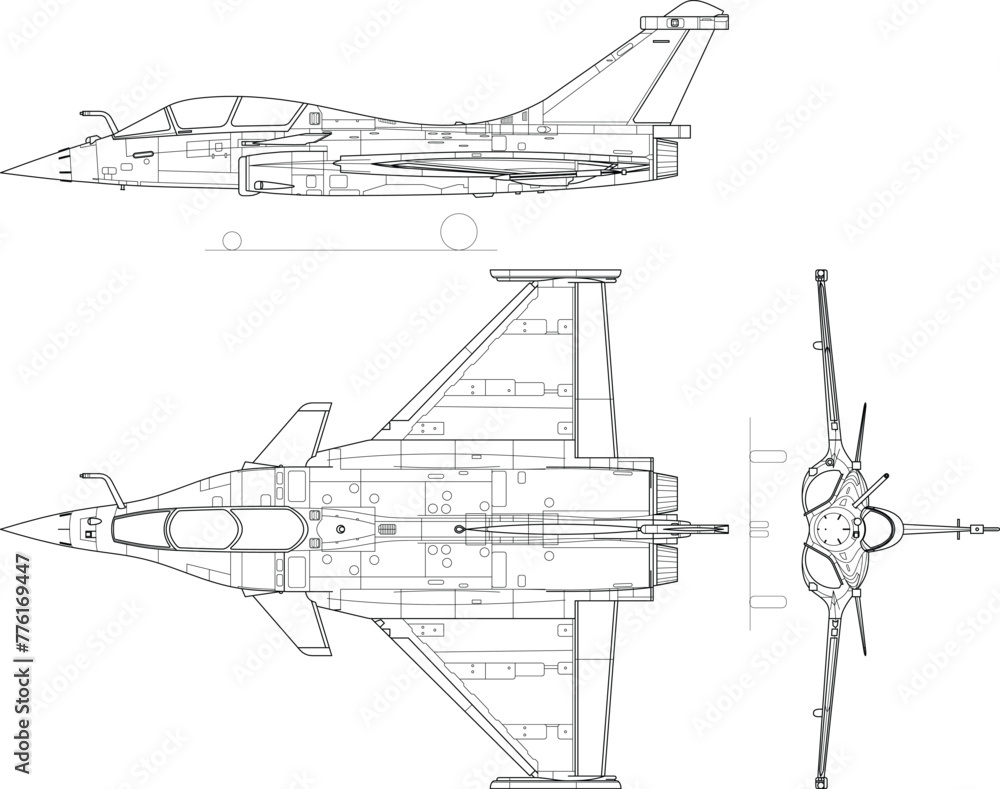 Fighter jet, plane, drawing, blueprint, outline eps vector illustration, line art, 3 view, cnc cut file, laser engraving, cricut, laser cut file Fighter jet, plane, drawing, blueprint, outline eps vector illustration, line art, 3 view, cnc cut file, laser engraving, cricut, laser cut file