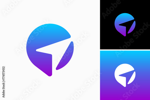 Chat With Paper Plane logo vector premium