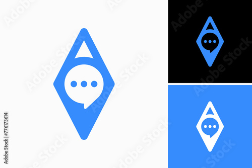 chat with navigator logo vector premium