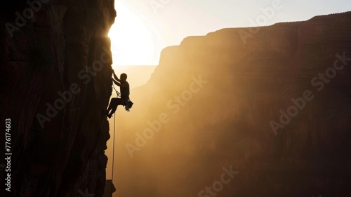 A rock climber in Grand Canyon.