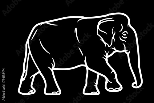 Elephant Icon.Cute elephant cartoon outline icon. Cute baby elephant cartoon outline. - 56 photo
