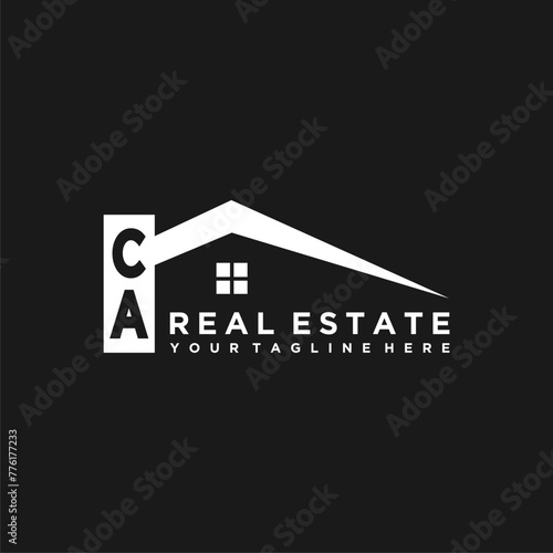 CA Initials Vektor Stok Real Estate Logo Design