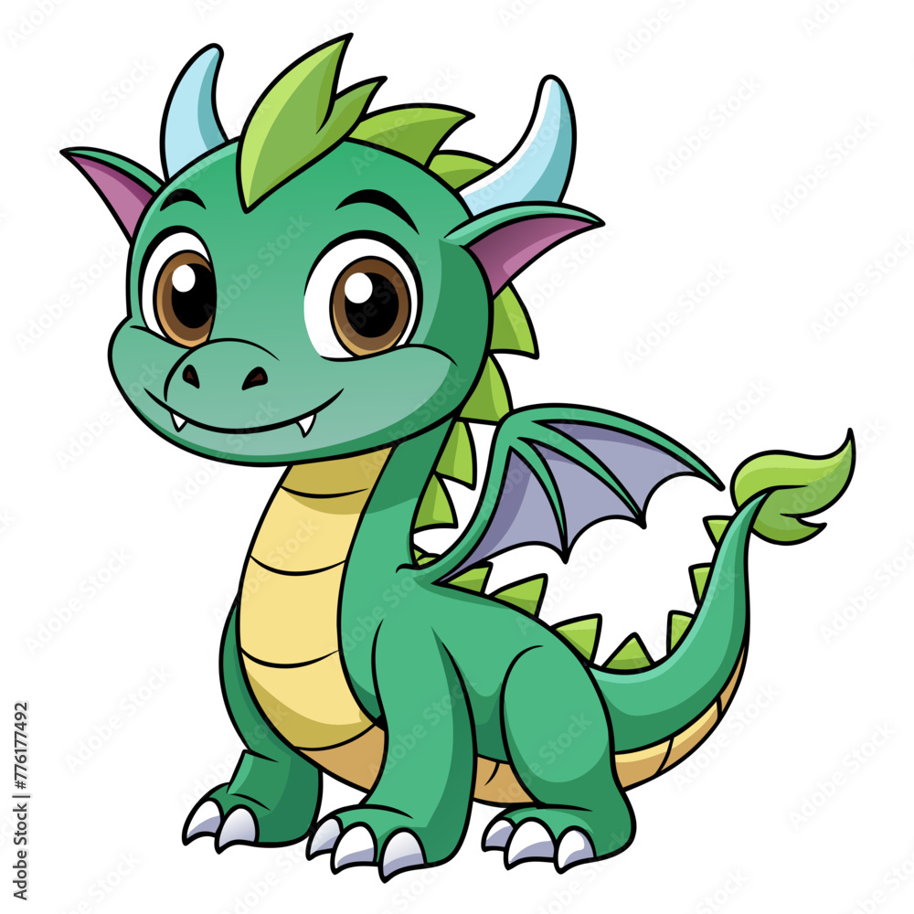 Obraz premium cartoon-baby-dragon