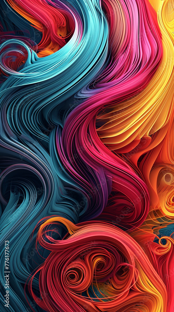Obraz premium Colorful swirl and waves pattern
