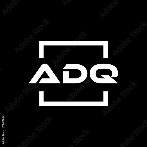 Initial letter ADQ logo design. ADQ logo design inside square. photo