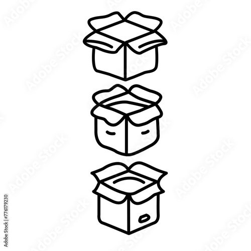 Icons for cardboard boxes for delivery and shipping