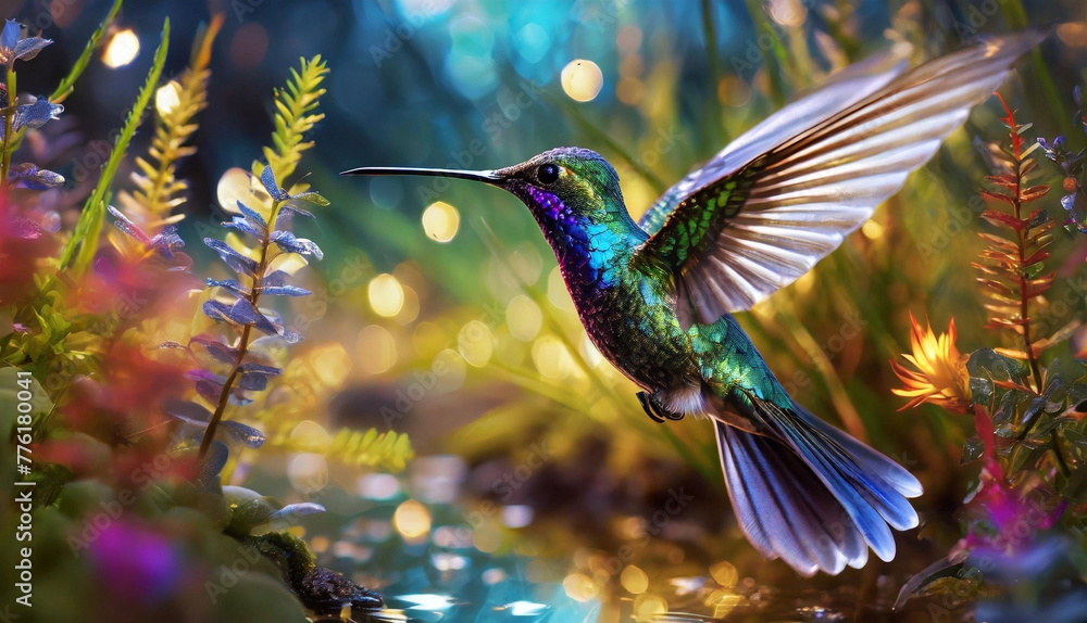Fototapeta premium gros plan d'un colibri
