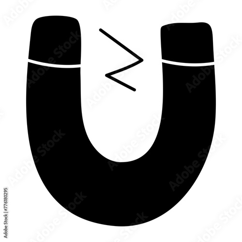 Unique design icon of magnet

