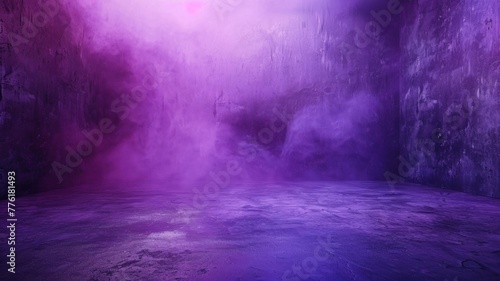 Mystical Ethereal Landscape Enveloped in Captivating Purple Haze and Alluring Mist