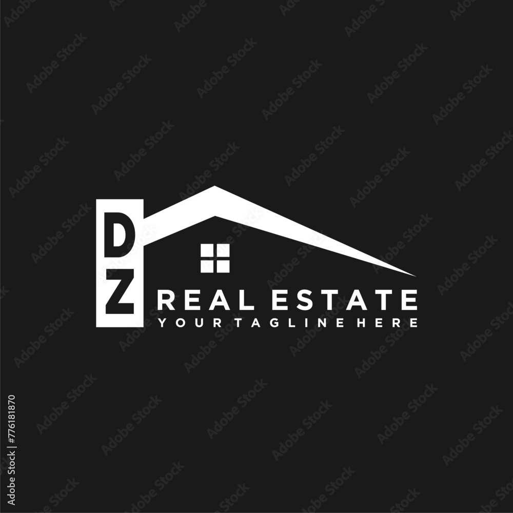DZ Initials Vektor Stok Real Estate Logo Design DZ Initials Vektor Stok Real Estate Logo Design