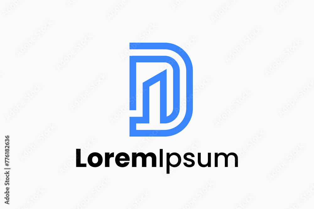 Letter D Building Vector Logo Premium Letter D Building Vector Logo Premium