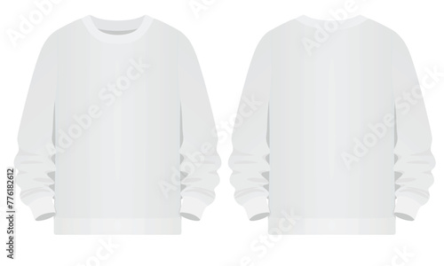 White sweatshirt long sleeves. vector