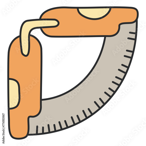 A flat design icon of protractor scale 

