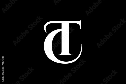 Initials CT logo vector premium