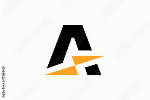 Letter A Bolt logo vector premium