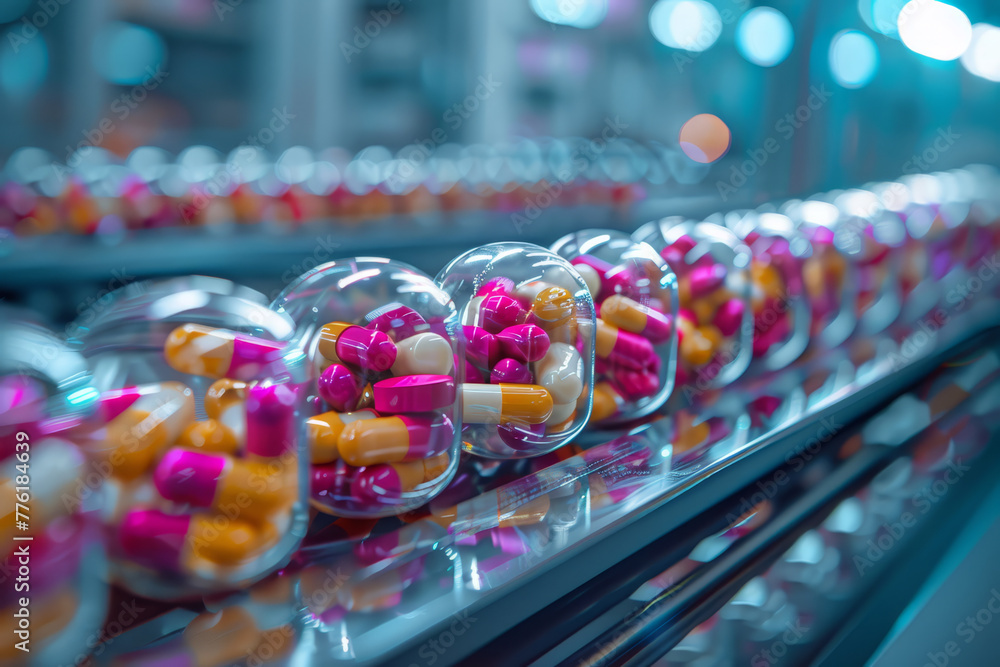 Colorful Capsules Suspended in Dynamic Motion. Colorful Capsules Suspended in Dynamic Motion.