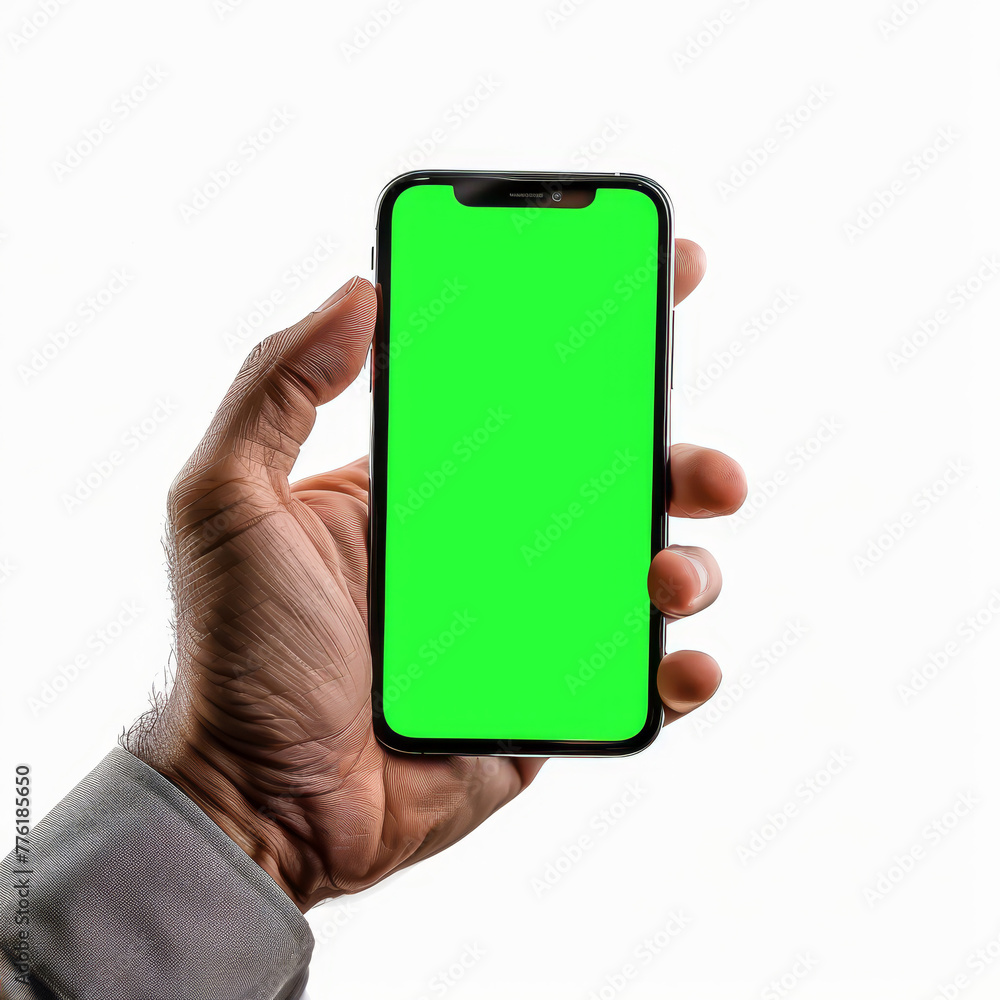 Smartphone with Green Screen . Smartphone with Green Screen .
