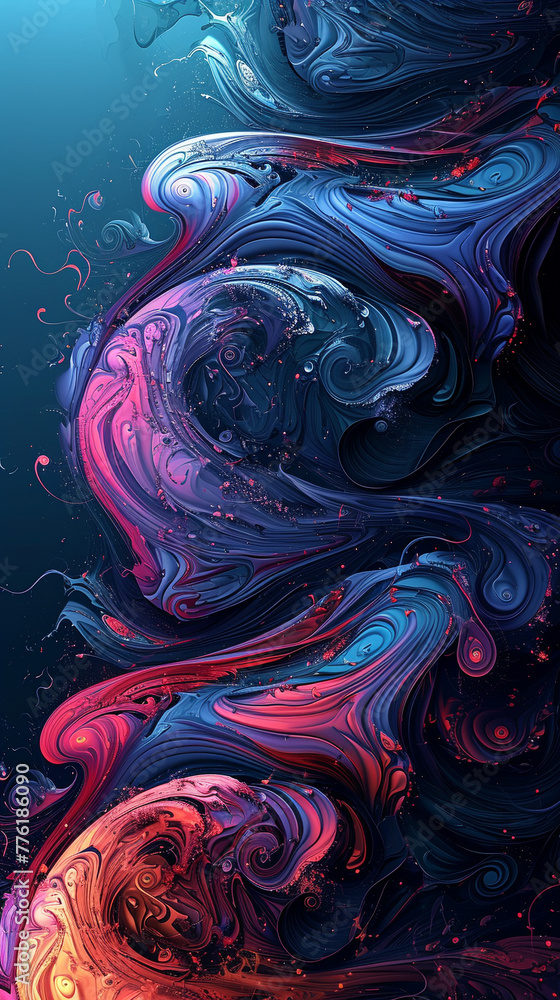 Obraz premium Colorful swirl and waves pattern