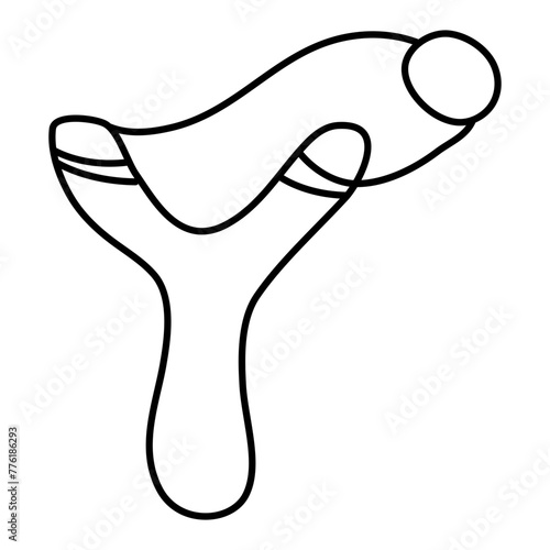 A colored design icon of slingshot

