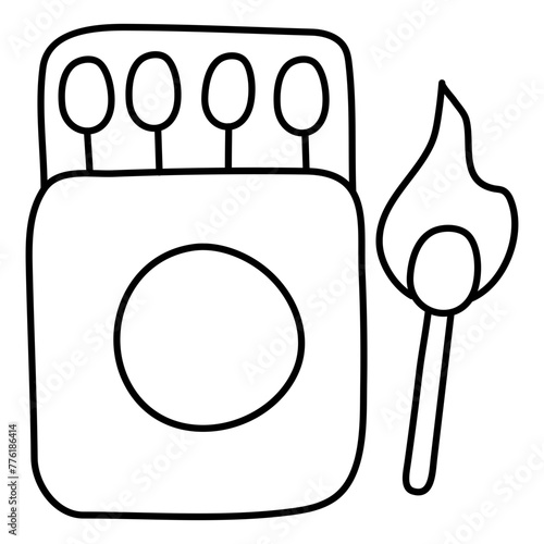 An icon design of match box

