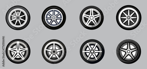 Set of wheel and tire