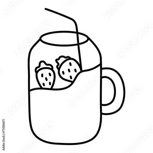 Modern design icon of strawberry juice

