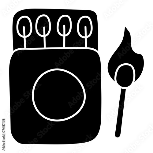An icon design of match box

