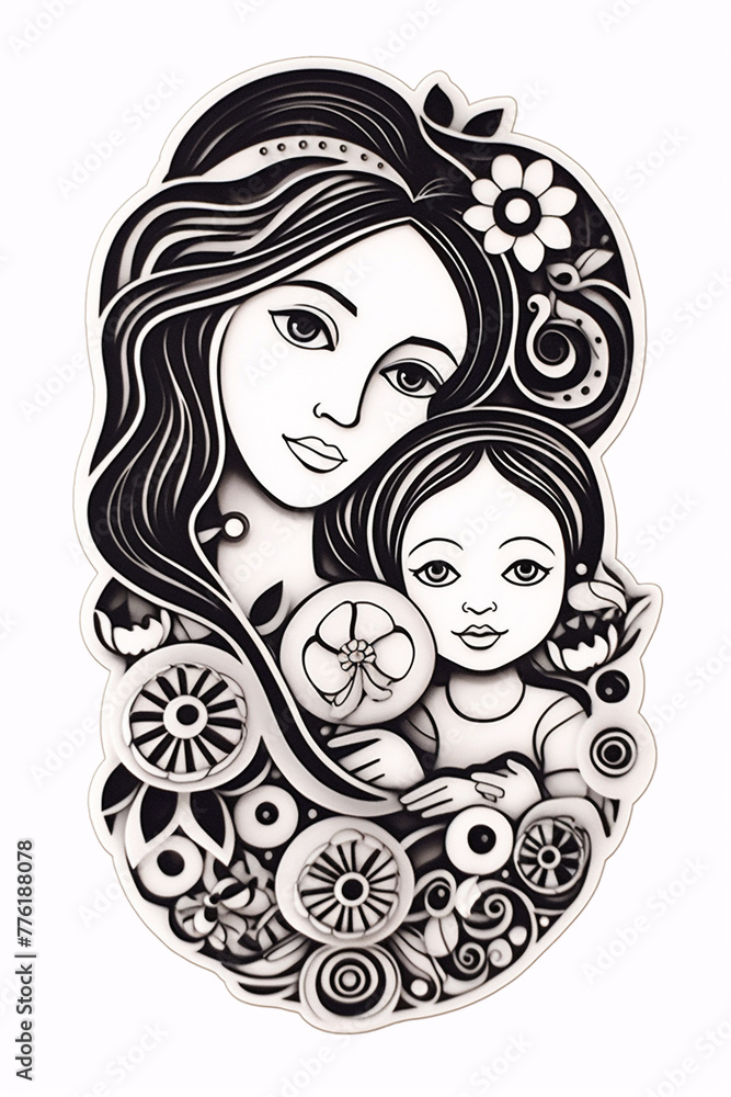 illustration of a mother hugging her child, a form of parental love illustration of a mother hugging her child, a form of parental love