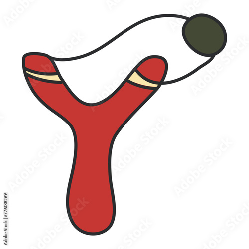 A colored design icon of slingshot

