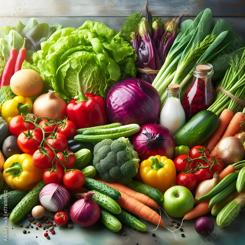 Diverse Harvest  Vibrant Image of Mixed Vegetables