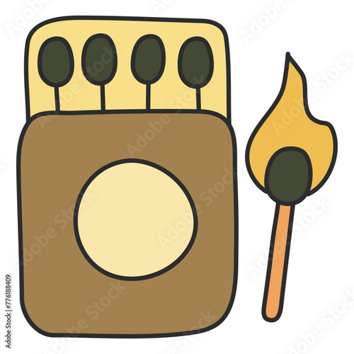 An icon design of match box

