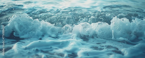 Ocean waves crashing during sunset