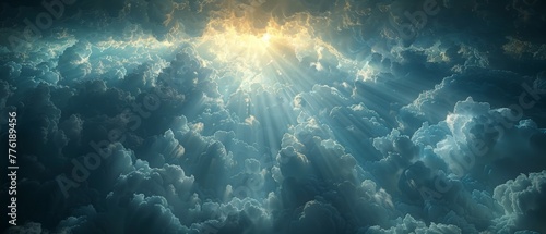 This is an amazing religious image - heaven s light  light of hope and happiness from the skies.