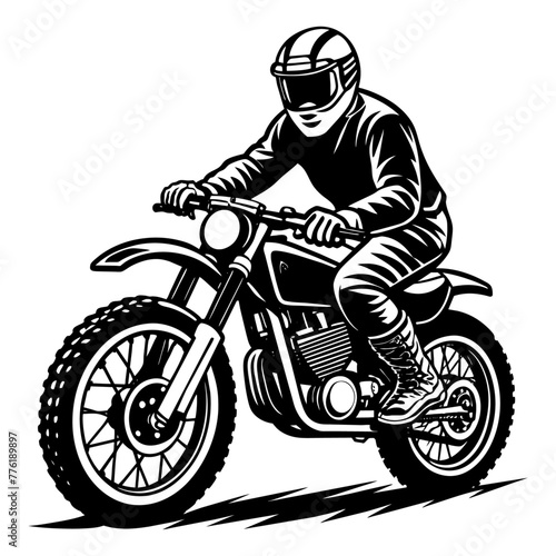 motorcycle sport bike silhouette,vintage dirt bike racer
