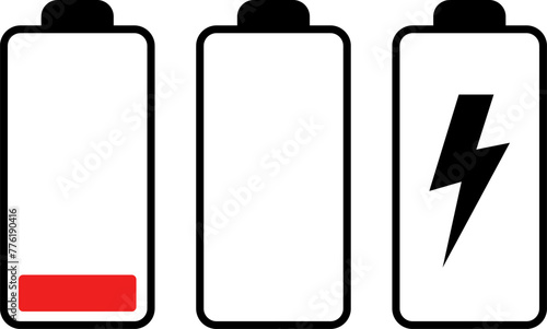Battery charge level indicator. Charge battery level icon