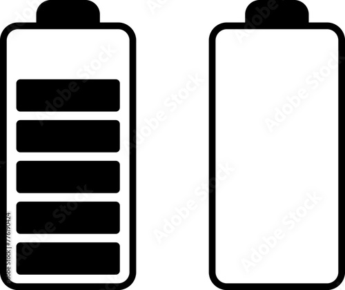 Battery charge level indicator. Charge battery level icon