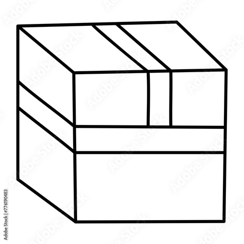 An editable design icon of cartons

