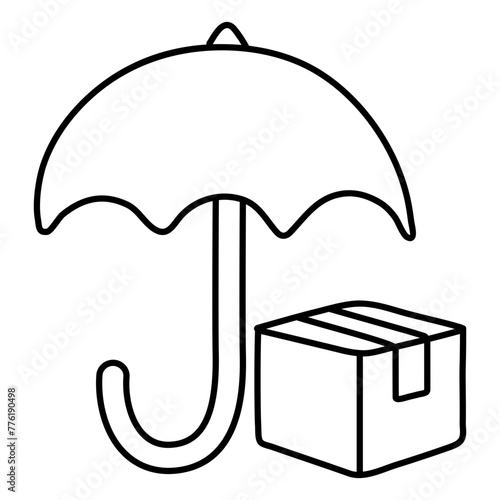 Editable design icon of parcel security


