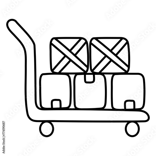 Premium download icon of luggage cart

