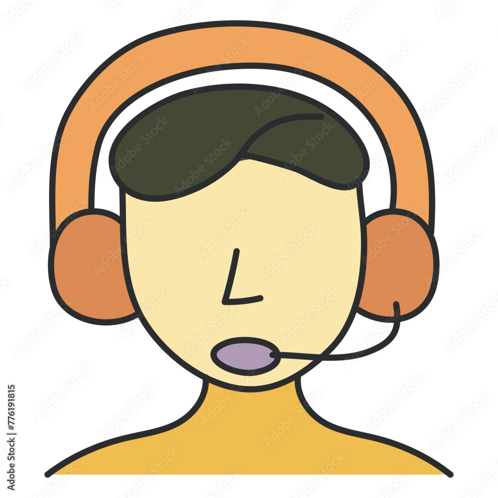 Fototapeta premium A colored design icon of customer service representative
